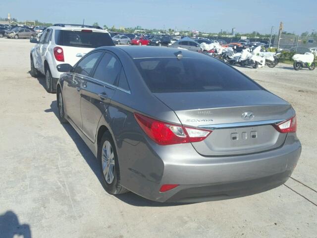 5NPEB4AC8EH860240 - 2014 HYUNDAI SONATA GLS GRAY photo 3