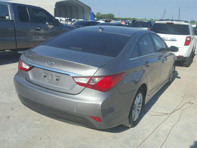 5NPEB4AC8EH860240 - 2014 HYUNDAI SONATA GLS GRAY photo 4