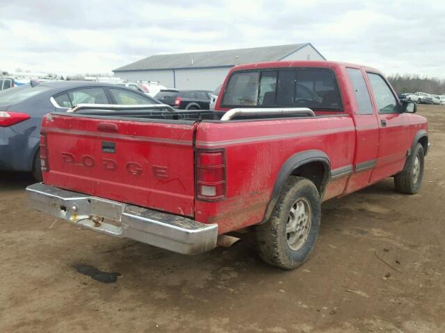 1B7GL23X5RS500747 - 1994 DODGE DAKOTA RED photo 4