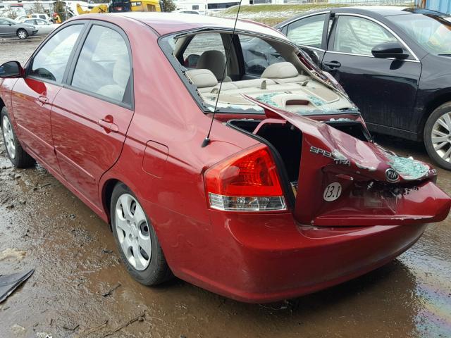 KNAFE222195666173 - 2009 KIA SPECTRA EX RED photo 3