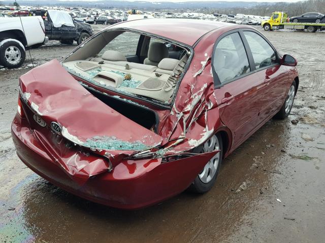 KNAFE222195666173 - 2009 KIA SPECTRA EX RED photo 4