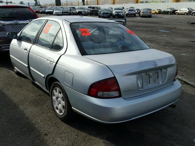 3N1CB51D62L656136 - 2002 NISSAN SENTRA XE SILVER photo 3