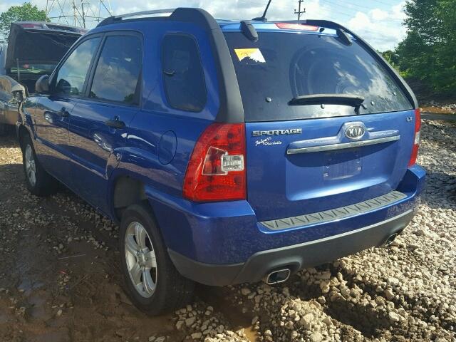 KNDJF724497571491 - 2009 KIA SPORTAGE BLUE photo 3