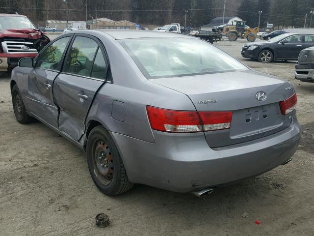 5NPEU46F16H028205 - 2006 HYUNDAI SONATA GLS GRAY photo 3