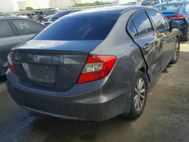 2HGFB2F93CH550607 - 2012 HONDA CIVIC EXL GRAY photo 4