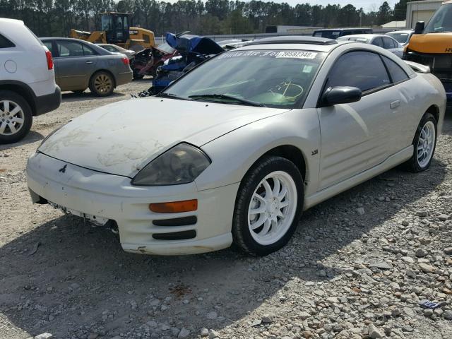 4A3AC54HX1E056960 - 2001 MITSUBISHI ECLIPSE GT WHITE photo 2