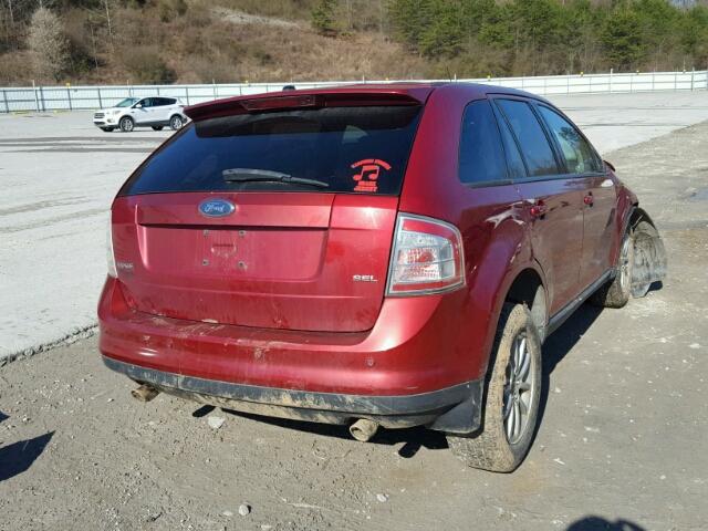 2FMDK38C67BB02953 - 2007 FORD EDGE SEL MAROON photo 4