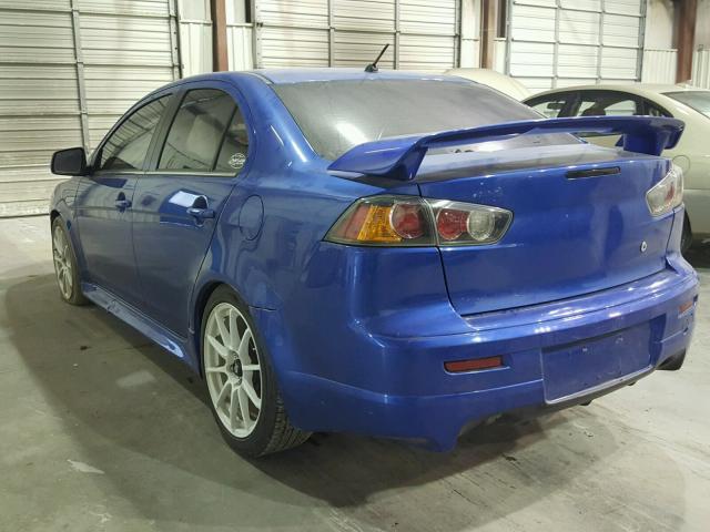 JA32V6FV4AU031745 - 2010 MITSUBISHI LANCER RAL BLUE photo 3