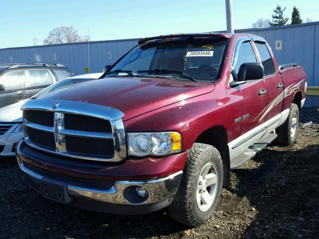 1D7HU18Z12S564527 - 2002 DODGE RAM 1500 MAROON photo 2