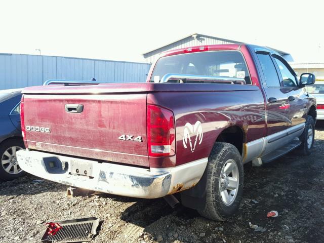 1D7HU18Z12S564527 - 2002 DODGE RAM 1500 MAROON photo 4