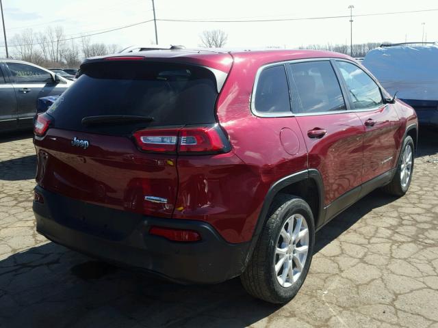 1C4PJLCB5GW347213 - 2016 JEEP CHEROKEE L RED photo 4