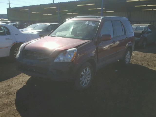 JHLRD68876C027523 - 2006 HONDA CR-V EX RED photo 2