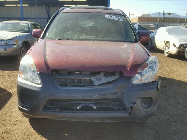 JHLRD68876C027523 - 2006 HONDA CR-V EX RED photo 9