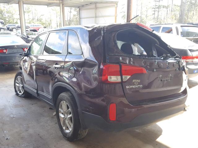 5XYKT3A69EG488001 - 2014 KIA SORENTO LX BURGUNDY photo 3