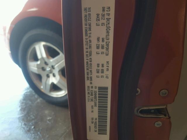 1B3HB48B87D164949 - 2007 DODGE CALIBER SX ORANGE photo 10