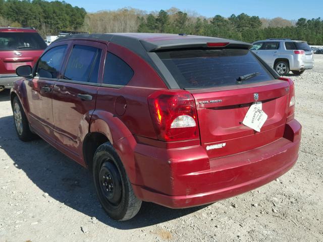 1B3HB48B77D389010 - 2007 DODGE CALIBER SX RED photo 3