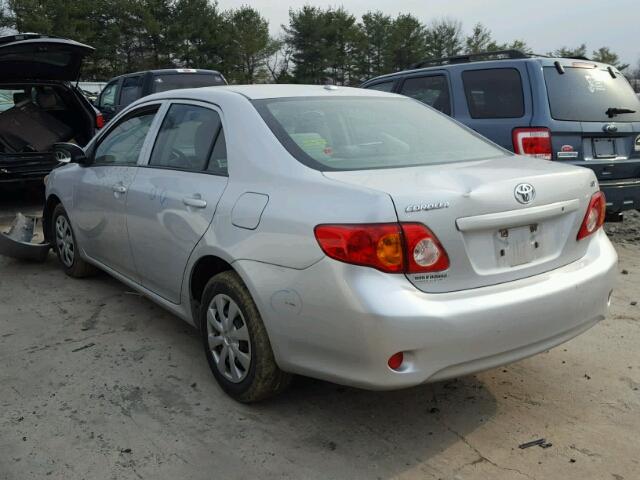 JTDBL40E399027138 - 2009 TOYOTA COROLLA BA SILVER photo 3