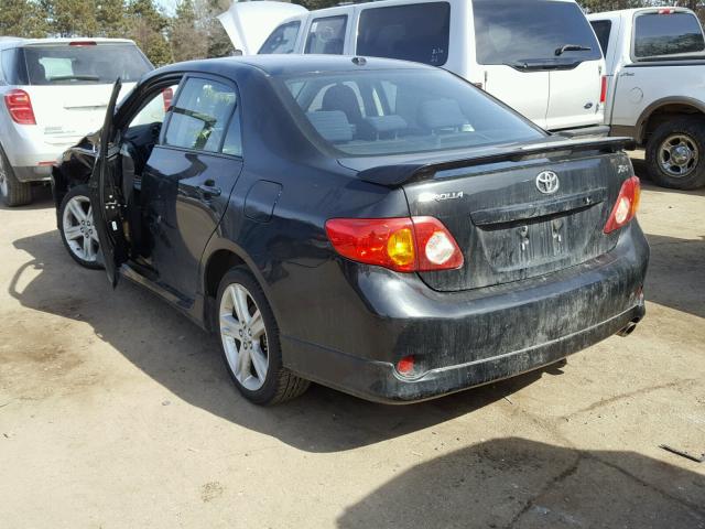 1NXBE40E89Z090447 - 2009 TOYOTA COROLLA XR BLACK photo 3