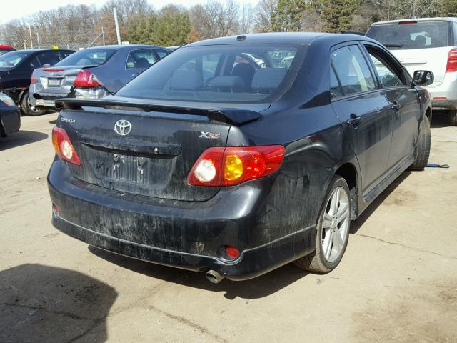 1NXBE40E89Z090447 - 2009 TOYOTA COROLLA XR BLACK photo 4