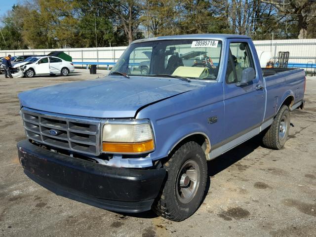 1FTEF15YXTLC08379 - 1996 FORD F150 BLUE photo 2