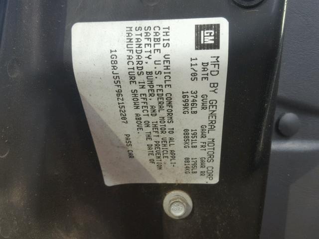 1G8AJ55F96Z152207 - 2006 SATURN ION LEVEL 黑色 照片 10