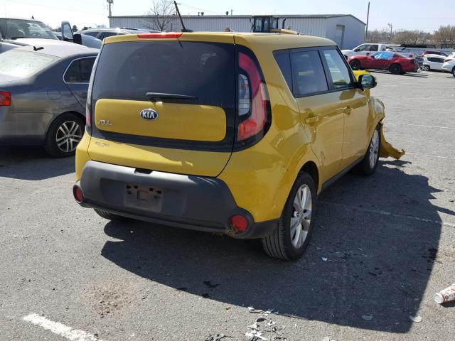 KNDJP3A52E7004920 - 2014 KIA SOUL + YELLOW photo 4