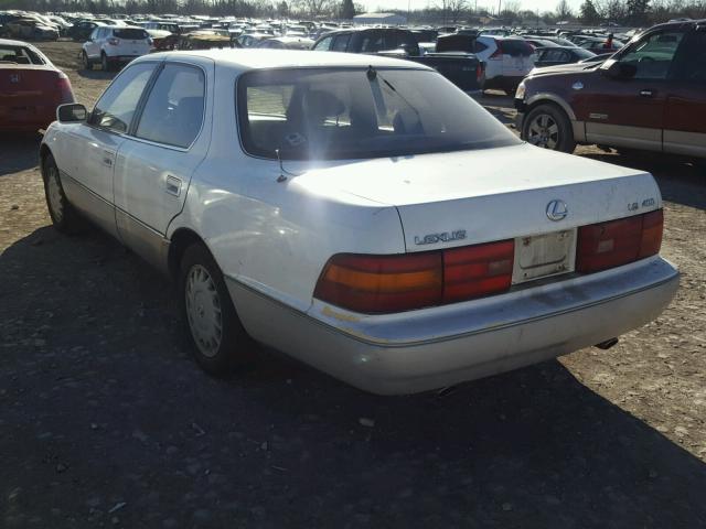 JT8UF11E2M0078719 - 1991 LEXUS LS 400 WHITE photo 3