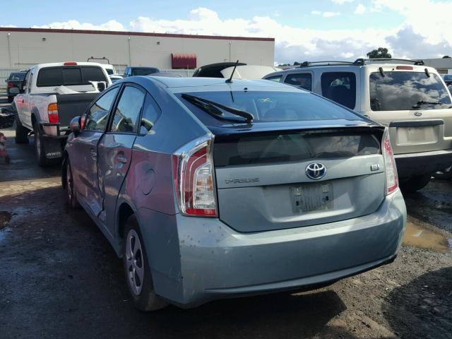 JTDKN3DU5D5598328 - 2013 TOYOTA PRIUS SILVER photo 3