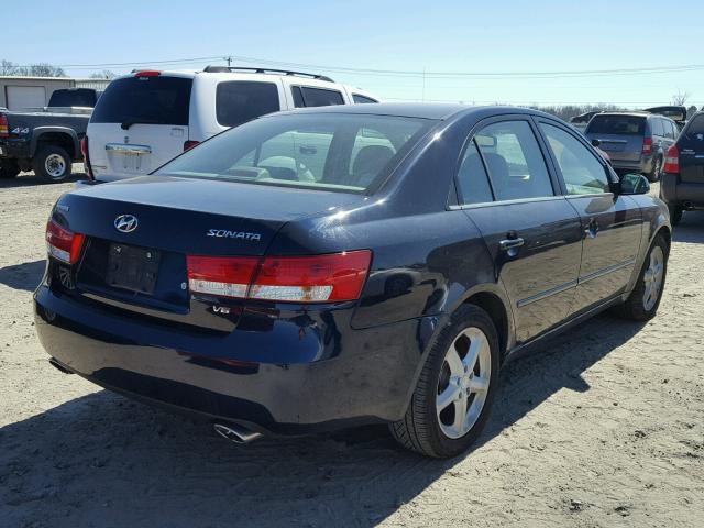 5NPEU46F67H218552 - 2007 HYUNDAI SONATA BLUE photo 4