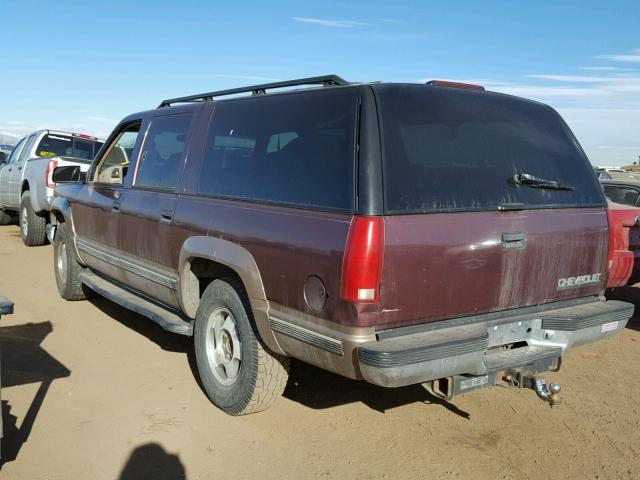 1GNFK16R0VJ314143 - 1997 CHEVROLET SUBURBAN K BURGUNDY photo 3