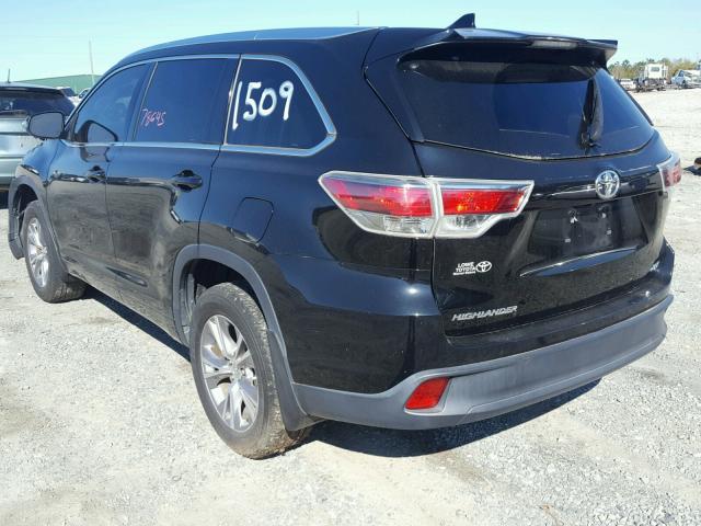 5TDKKRFH9FS040765 - 2015 TOYOTA HIGHLANDER BLACK photo 3