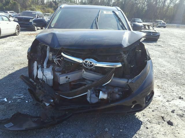 5TDKKRFH9FS040765 - 2015 TOYOTA HIGHLANDER BLACK photo 9