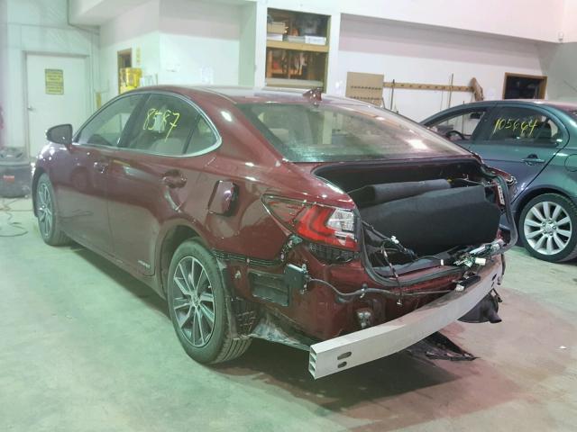 JTHBW1GG9H2155175 - 2017 LEXUS ES 300H RED photo 3