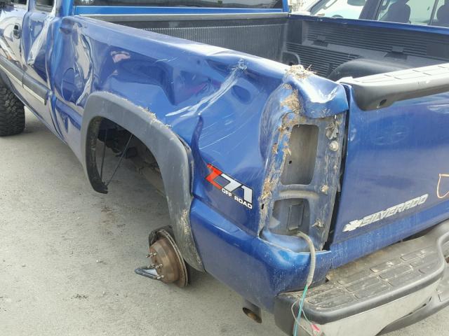 1GCEK19T13E199778 - 2003 CHEVROLET SILVERADO BLUE photo 9