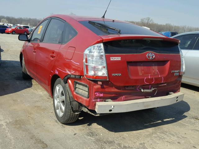 JTDKB20U987807671 - 2008 TOYOTA PRIUS RED photo 3