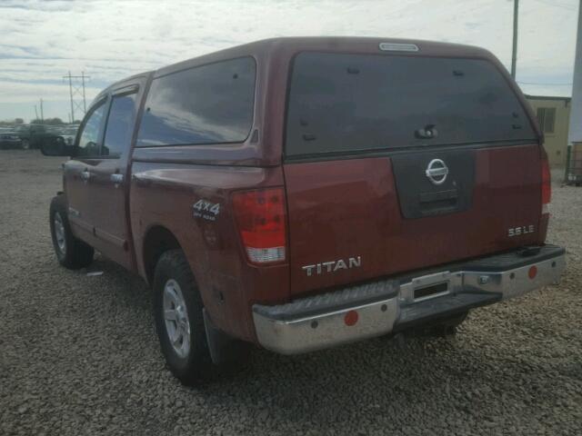 1N6AA07B46N502978 - 2006 NISSAN TITAN XE MAROON photo 3