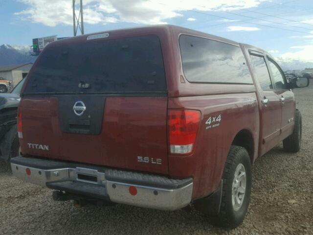 1N6AA07B46N502978 - 2006 NISSAN TITAN XE MAROON photo 4