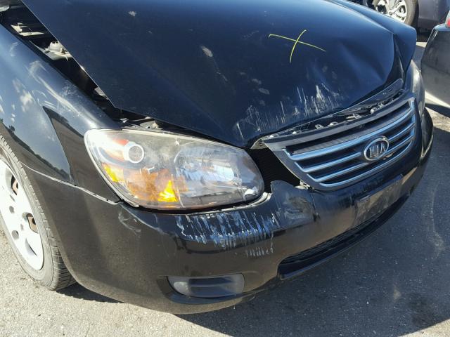 KNAFE222595637081 - 2009 KIA SPECTRA EX BLACK photo 9