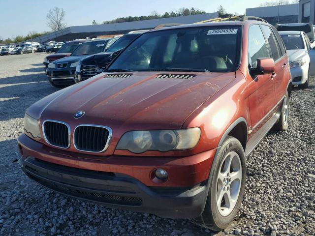 5UXFA53533LV79630 - 2003 BMW X5 3.0I RED photo 2