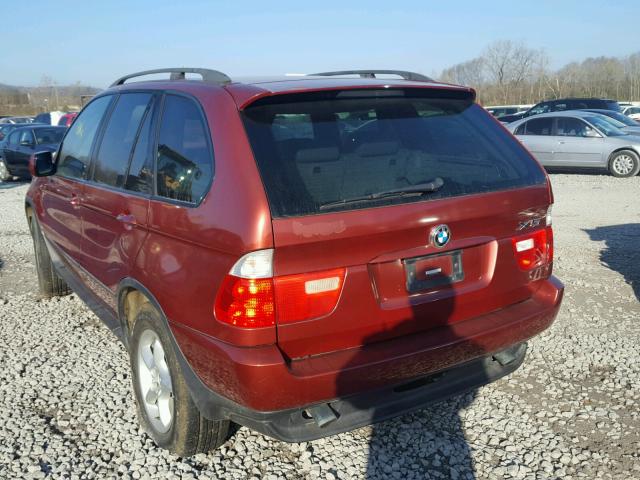 5UXFA53533LV79630 - 2003 BMW X5 3.0I RED photo 3