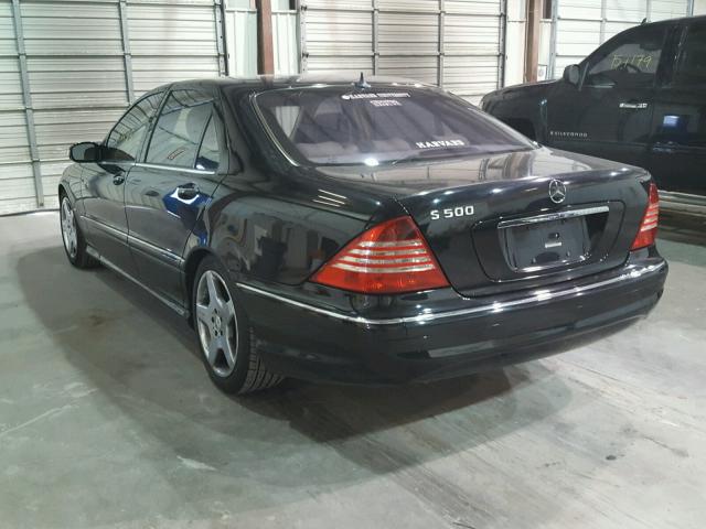 WDBNG75J44A401268 - 2004 MERCEDES-BENZ S 500 BLACK photo 3