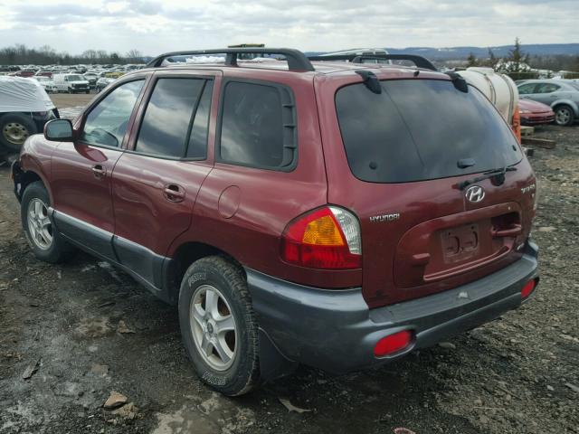 KM8SC73D64U764355 - 2004 HYUNDAI SANTA FE G BURGUNDY photo 3