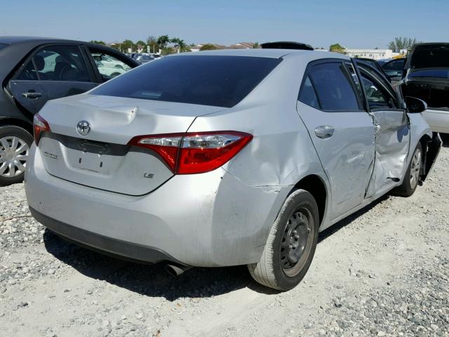 2T1BURHEXFC389777 - 2015 TOYOTA COROLLA L SILVER photo 4