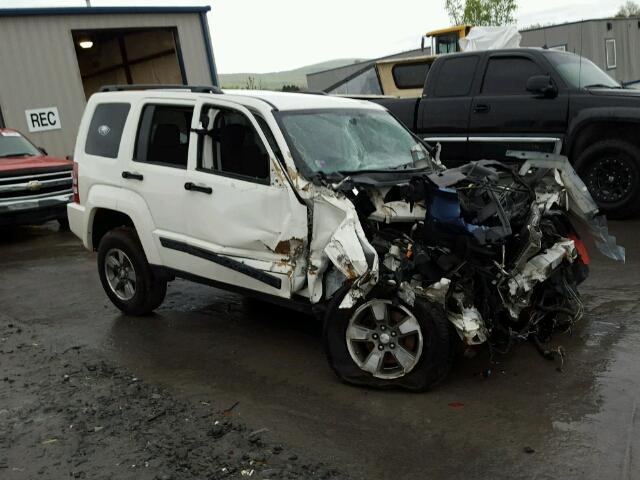 1J8GN28K78W214146 - 2008 JEEP LIBERTY SP WHITE photo 1