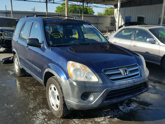 JHLRD78535C053725 - 2005 HONDA CR-V LX BLUE photo 1