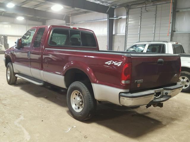 3FTNX21L24MA01983 - 2004 FORD F250 SUPER MAROON photo 3