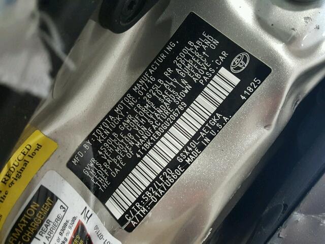 4T1BK1EB0GU206789 - 2016 TOYOTA AVALON XLE TAN photo 10