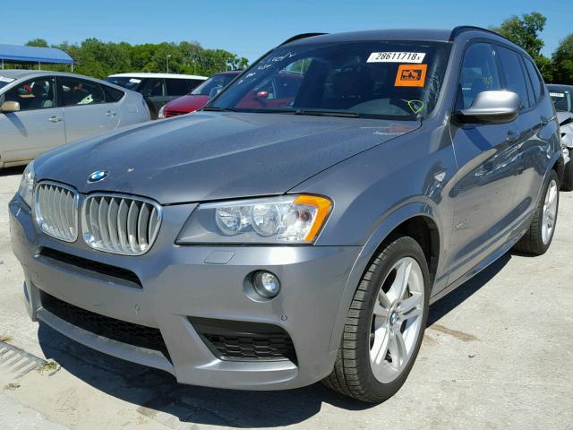 5UXWX9C52E0D30829 - 2014 BMW X3 XDRIVE2 SILVER photo 2