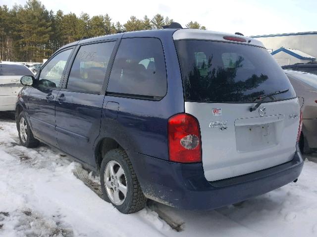 JM3LW28J020302483 - 2002 MAZDA MPV WAGON BLUE photo 3