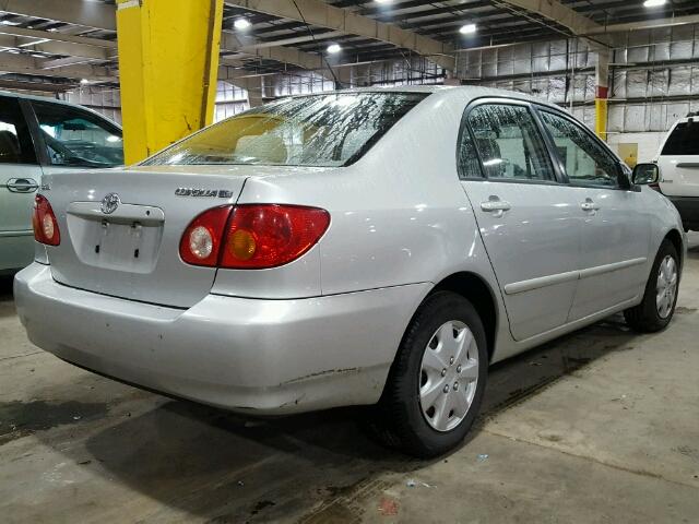 1NXBR32E53Z013327 - 2003 TOYOTA COROLLA CE SILVER photo 4